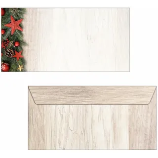Sigel Weihnachtsbriefumschläge Chalet Style DIN lang ohne Fenster, 50 St.