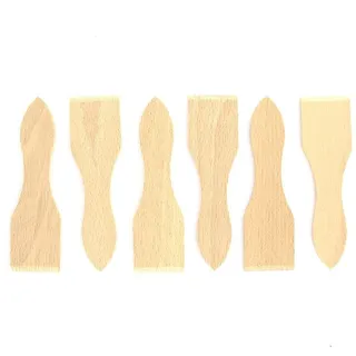 Fackelmann 8641550 Raclette-Spachtel aus Holz, Raclette-Spatel, Raclette-Spatel, Pfannenwender, Holz, 12,8 x 3,7 cm, 6 Stück