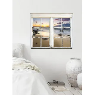 queence Wandsticker »Sonnenuntergang«, Wandsticker, Wandbild, selbstklebend, Sonne, Sonnenuntergang, gelb