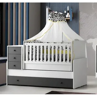 Modern Kinderbett Holzbett Funktionsbett Ausziehbares Bett JVmoebel - Bunt