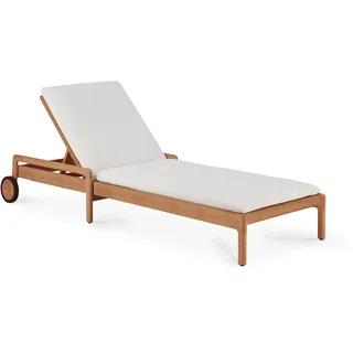 Ethnicraft Jack Gartenliege verstellbar mit Stoffauflage Teak 216x84 cm