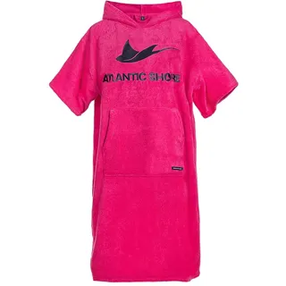 ATLANTIC SHORE | Surf Poncho | Badeponcho mit Kapuze aus 100% Baumwolle | Unisex | Basic für Erwachsene in Pink | Long (ab 175 cm)