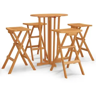 vidaXL 5-tlg. Bar-Set Klappbar Massivholz Teak - Braun