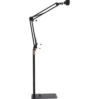 Haartrocknerhalter, verstellbare Höhe, freihändiges Design, schwarz - Schwarz