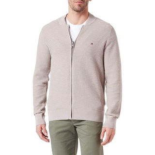 Tommy Hilfiger Herren Pullover mit Reißverschluss, Beige (Stone), S