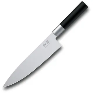 KAI Wasabi Black Kochmesser 20,0 cm Klingenlänge - rostfreier 6A/1K6 Edelstahl poliert 58 (±1) HRC - schwarzer Polypropylen Griff - Chef Messer Küchenmesser - Made in Japan