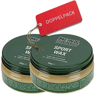 Meindl Sportwax Leder-Wachs Imprägnierer für Leder-Schuhe, Wanderschuhe (2 x 80 g)