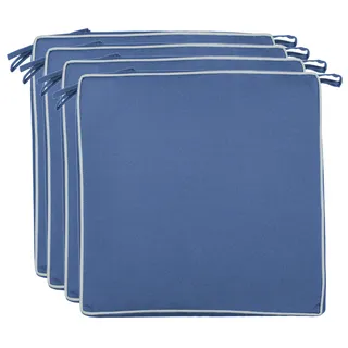 Brandsseller Outdoor Sitzkissen Kissen Dekokissen - Schmutz- und Wasserabweisend - 220 gr. Füllung - Größe: 40 x 40 x 4 cm (4er-Vorteilspack, Blau - strukturiert)