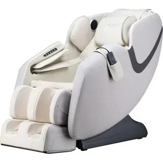 HOME DELUXE Massagesessel MARINO mit Premium Webstoffpolsterung Hellgrau - 135,4 x 73,5 x 103 cm | 6 Massageprogramme, mit Textilpolsterung, Zero-Gravity - Hellgrau