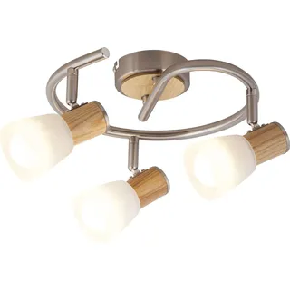 Rabalux 6488 Deckenstrahler 3 Spots Gavin, E14-Holz, silber-weiß, rund, Skandinavisch, ø250mm - Silber