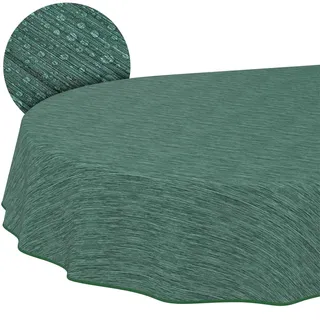 ANRO Tischdecke abwaschbar Wachstuch Oval 180 x 140 cm Grün