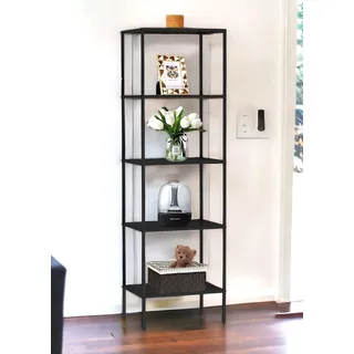 DanDiBo Standregal Schwarz Schmal Metall mit 5 Ebenen 170x50x35 cm Regal Bad Küche Stehend 96472 Metallregal Aufbewahrungsregal Modern - Schwarz