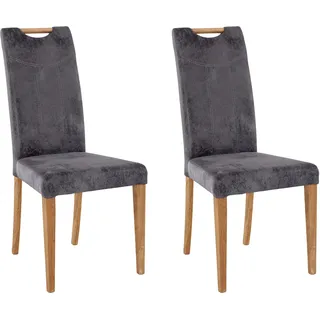 Home Affaire Esszimmerstuhl Roberta Mikrofaser grau 2er Set