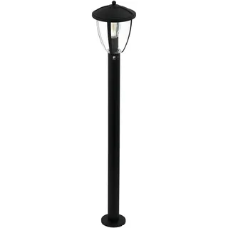 EGLO Außen-Stehlampe Comunero 2, Wegeleuchte Laterne | Outdoor Standleuchte aus Aluguss in schwarz, Kunststoff in transparent, Außenleuchte mit E27 Fassung, IP44
