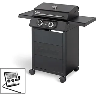 Enders® Elektrogrill eCrave 2 Standgrill, 2.600 W, 2 separate Grillzonen, Grillwagen mit Grillhaube & Deckelthermometer, Warmhalterost, Grillfläche 1.709 cm2, inkl. Fleischthermometer