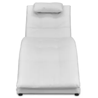 CMM - Chaiselongue mit Kissen Weiß Kunstleder - Recamieren - 11.7 kg - Weiß