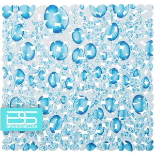 Brandsseller Duschmatte rutschfest 53x53 cm – PVC Duscheinlage mit Saugnäpfen, waschbar, antibakteriell & schimmelresistent – Antirutschmatte für Dusche – Design: Tropfen