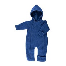 POPOLINI Baby Wollfleece Overall blau | 50-56