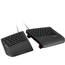 Perixx PERIBOARD-524B US, [Firmware aktualisiert] kabelgebundene ergonomische Split-Tastatur - Einstellbarer Neigungswinkel - Low Profile Membrantasten - Schwarz - US Englisch