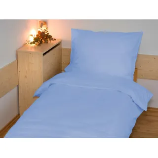 Leinen aus französischer Baumwolle UNI 200x200,70x90 hellblau - Hellblau