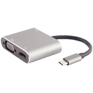 S/CONN maximum connectivity 14-05026, Kabelgebunden, USB 3.2 Gen 1 (3.1 Gen 1) Type-C, 87 W, Grau, 5 Gbit/s, 4K Ultra HD - Grau