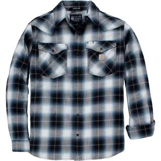 Carhartt Montana Rugged Flex Snap Front, Hemd - Grau/Blau/Schwarz (N04) - XL