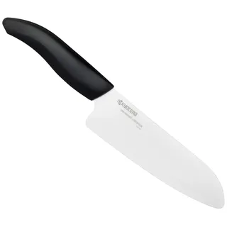 KYOCERA - GEN Series -Santoku Keramikmesser aus Hochleistungskeramik | extrem scharf | ultraleicht | hohe Bruchfestigkeit | handgeschliffen. Klingenlänge: 16 cm, Schwarz