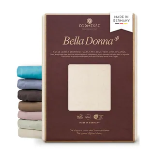 Bella Donna Jersey 90/190-100/220 0119 - leinen | FORMESSE Farbe Leinen; 90x190-100x220cm, bis 30cm; 97% Baumwollzwirn, 3% Elastan; Aloe vera&Arganöl, intensive Farben