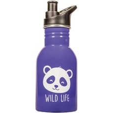 Greenyway Trinkflasche für Kinder, Violett, Motiv Panda, Weiß