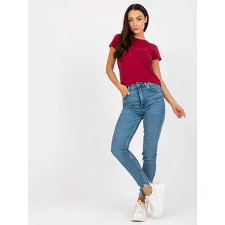 Basic Feel Good Denim-Hosen für Frauen Dunmark bordo XXL - Rot