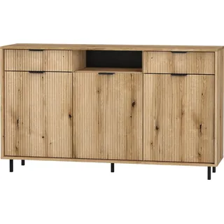 Kommode Anne Ank-1D Sideboard 153X90X40 Cm 2 Türen 2 Schubladen (Evoke Eiche)