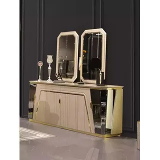 Luxus Anrichte Esszimmer Sideboard Modern Design Kommode Spiegel Neu Möbel - Beige