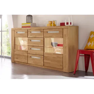 Home affaire Sideboard »Kolding« Breite 140 cm mit 2 Glastüren, braun