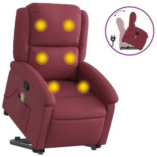 vidaXL Massagesessel mit Aufstehhilfe Weinrot Stoff - Rot