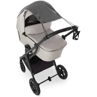 hauck Universal Sonnensegel, Grey - Baby Sonnenschutz mit UPF 50+ für Kinderwagen, Buggy & Babywanne, Flexibel Verstellbar mit Rollo Funktion, Klein Faltbar, Waschbar