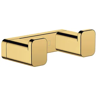 Hansgrohe AddStoris - Handtuchhaken doppelt, Handtuchhalter, Bademantelhaken, verdeckte Befestigung, Badezimmer Zubehör, Brushed Bronze, 41755140
