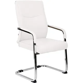 CLP Schwingstuhl Lederlook Weiß , Textil , 55x88x60 cm , Esszimmer, Stühle, Schwingstühle