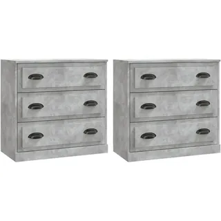 Sideboards 2 Stk. Betongrau Holzwerkstoff - Grau