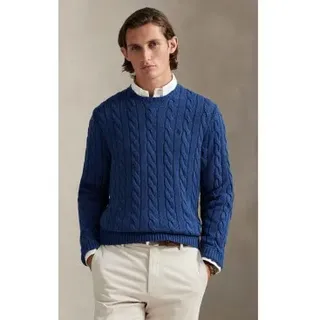 Polo Ralph Lauren für Herren. 710775885532 Baumwollpullover aus blauem Achter-Strickjersey (XXL), Lässig, Baumwolle, Klassisch