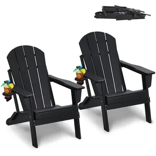 Vevor Adirondack-Stuhl 75,5 x 91,5 x 91,5 cm schwarz 2 St.