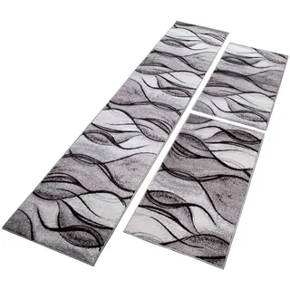 MY HOME Bettumrandung »Tritom« Höhe 9 mm 3 tlg. mit besonders weichem Flor, Kurzflor, modernes Wellen Muster my home B/L (Brücke): 67 cm x 140 cm (2 Stk.) B/L (Läufer): 67 cm x 340 cm (1 Stk.)