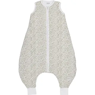 Meyco Baby Schlafsack mit Füßen - Größe 80cm - 2,0 TOG - Ganzjahresschlafoverall - 100% Baumwolle - Oeko Tex Zertifiziert - Rundum-Reißverschluss - hautfreundlich, atmungsaktiv - Cheetah - Honig Sand