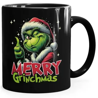 MoonWorks® Tasse Weihnachten Grinch Merry Grinchmas XMAS Lustig Geschenkidee Weihnachtstasse schwarz standard