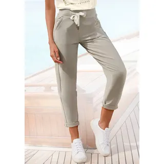 Sweathose ELBSAND "Brinja", Damen, Gr. L (40), N-Gr, grau (stein), Sweatware, Obermaterial: 95% Baumwolle, 5% Elasthan, unifarben, figurumspielend lang, Hosen Sweathose, mit Taschen und breiten Kordeln, Jogginghose, lässige Passform, Topseller