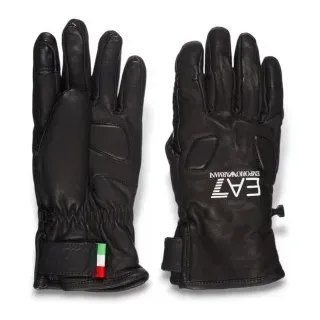 EA7 Unisex. 275800_2R870 Ski Technical Gloves schwarz (M), Lässig, Leder