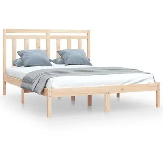 vidaXL Massivholzbett 120x190 cm - Braun