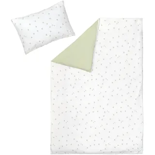 LÄSSIG Kinder Bettwäsche Set aus Single Jersey mit TENCELTM Lyocell 2-teilig/Bedding Set Leave milky/olive