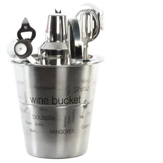 DRW Set Instrumente Cocktail Eiswürfelform Shaker Zange Edelstahl 13x22 cm