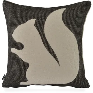 Dekokissen H.O.C.K. "Eichhörnchen", schwarz-weiß (schwarz, weiß), B:40cm H:10cm L:40cm, Obermaterial: 52% Polyacryl, 48% Baumwolle. Füllung: 100% Polyester, Dekokissen_Sitzkissen_Kissenhüllen, Dekokissen, Eichhörnchen, Weihnachtszeit, inkl. Füllung, Bezug mit Reißverschluss