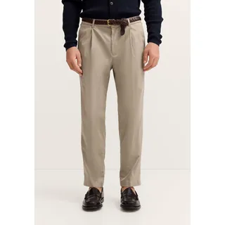 Chinohose BUGATTI "Loose Fit", Herren, Gr. 38, Länge 32, beige (50, beige), 65% Baumwolle, 33% Lyocell, 2% Elasthan, unifarben, loose fit, Hosen Chinohose, aus Baumwollmix mit Stretch